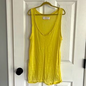 Zara collection womens yellow sleeveless LINEN blouse